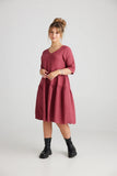 ‘Stella’ Linen Dress {BORDEAUX}