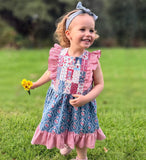 ‘Ruffle Love’ Girls Patchwork Dress & Peplum