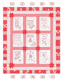 ‘Redwork Christmas’ Quilt Panel