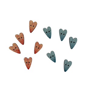 Painted Small Hearts Button