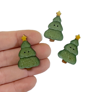 Painted Christmas Tree Button