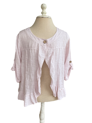 ‘FiFi’ Linen Jacket {PALE PINK}