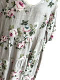 ‘Stella’ Linen Dress {STONE FLORAL}