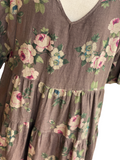 ‘Stella’ Linen Dress {CHOCOLATE FLORAL}