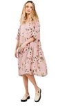 ‘Stella’ Linen Dress {ANTIQUE PINK FLORAL}