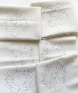 ‘Owl & Hare Hollow’ Stitchery  Panel