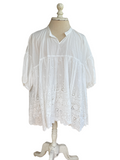 French Lace Smock Top {WHITE}