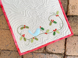 ‘Holly Berry Bluebird’ Table Runner