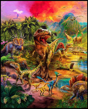 'Wild Dinosaurs' Extra Large Panel